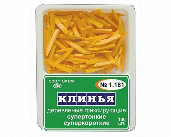 1.181 Клинья деревянные супертонкие, оранжевые, 100 шт.