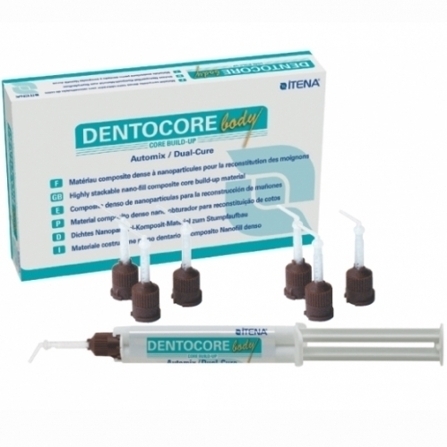 DentoCore Build UP, реставрационный композит двойного отверждения ​​​​​​​ (9г+10насадок+10 канюль) (уп.)